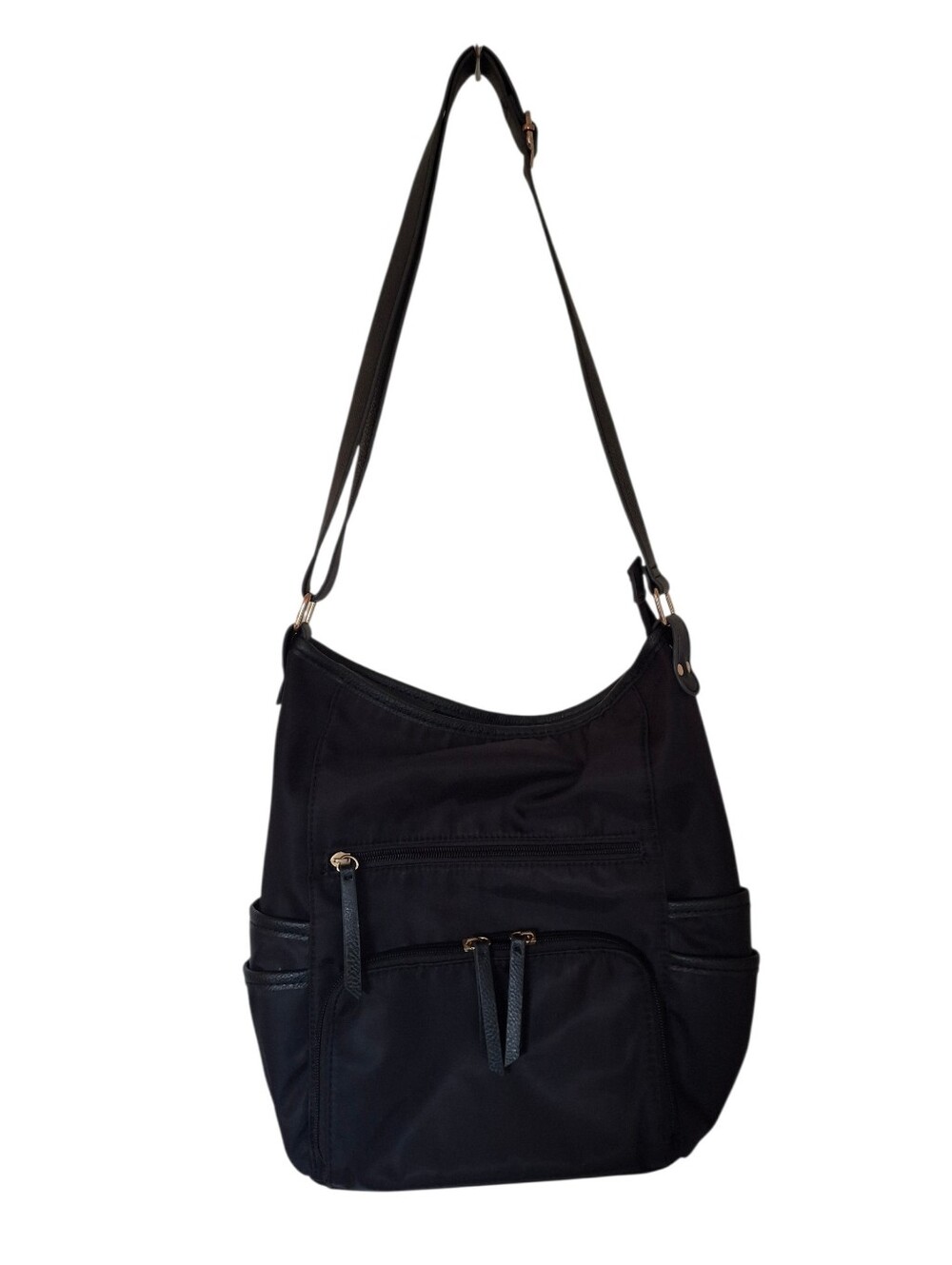 Seven Days Black Nylon Hobo Bag